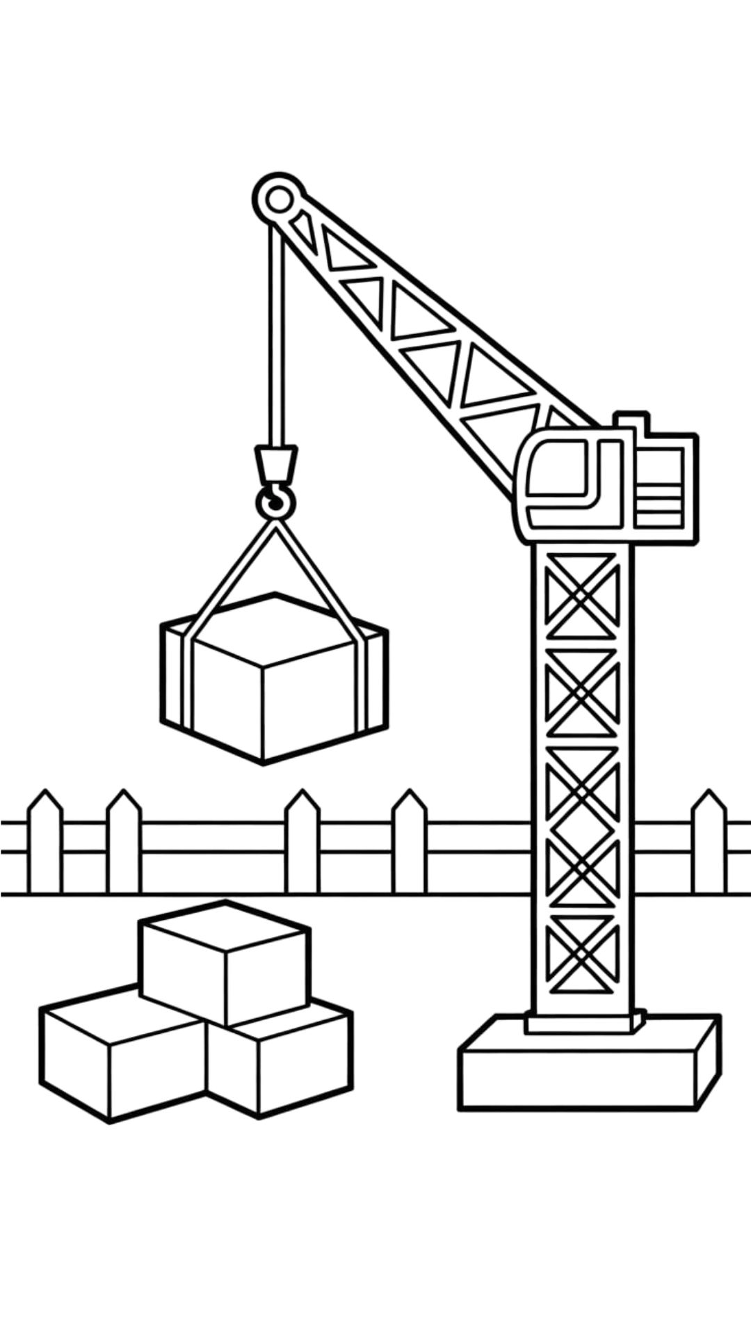 Construction Crane Coloring Page