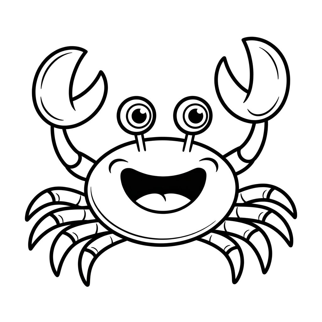 simple crab coloring pages