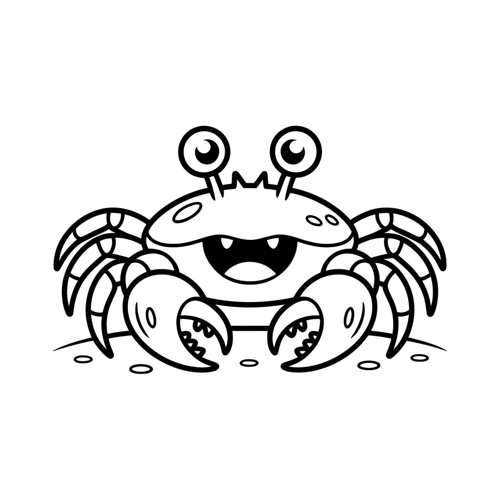 coloring page of a crab