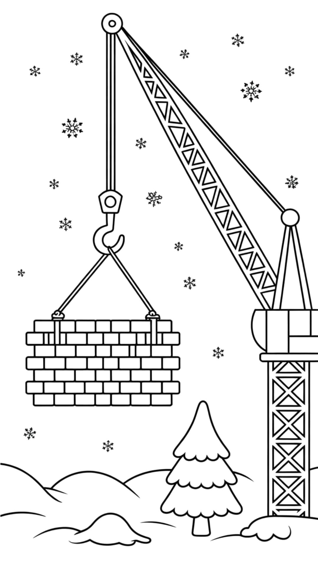 Tower Crane Coloring Page Stock Illustrations