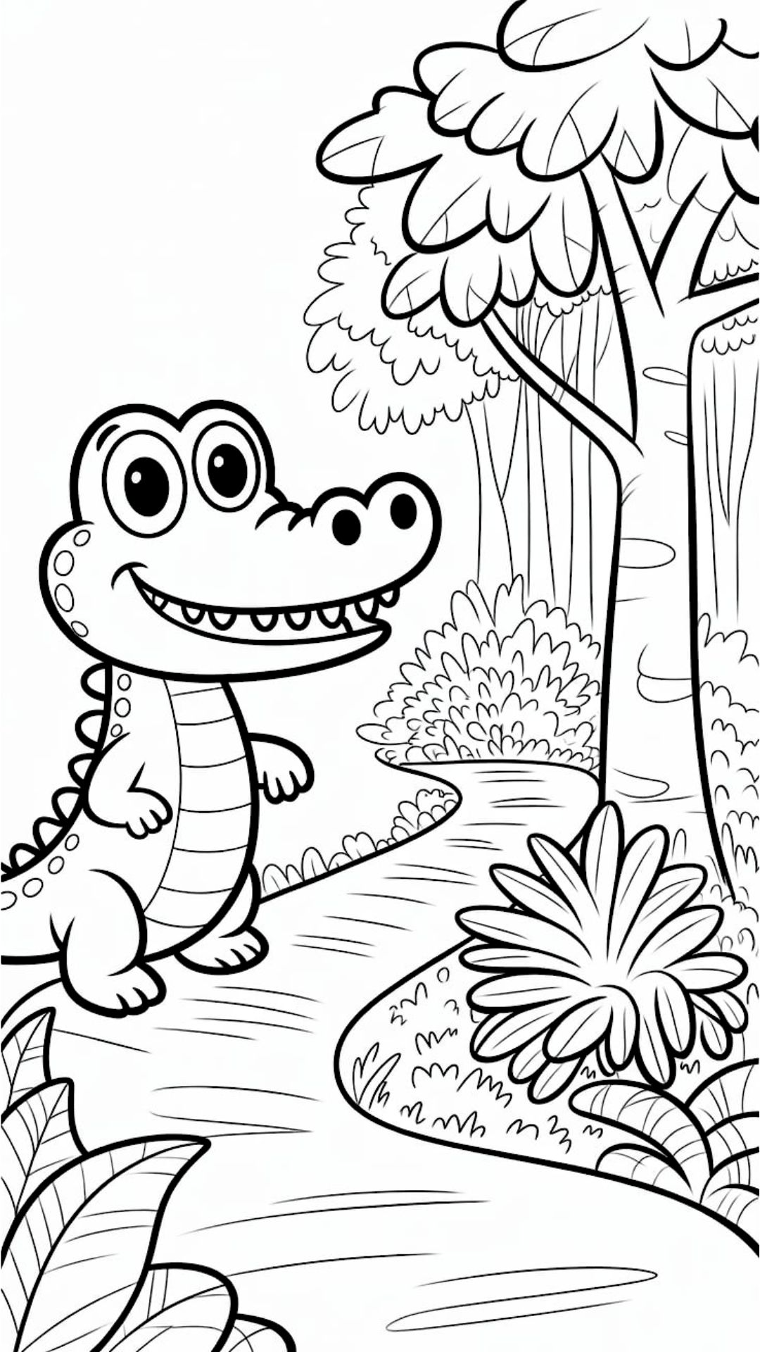 crocodile coloring pages free