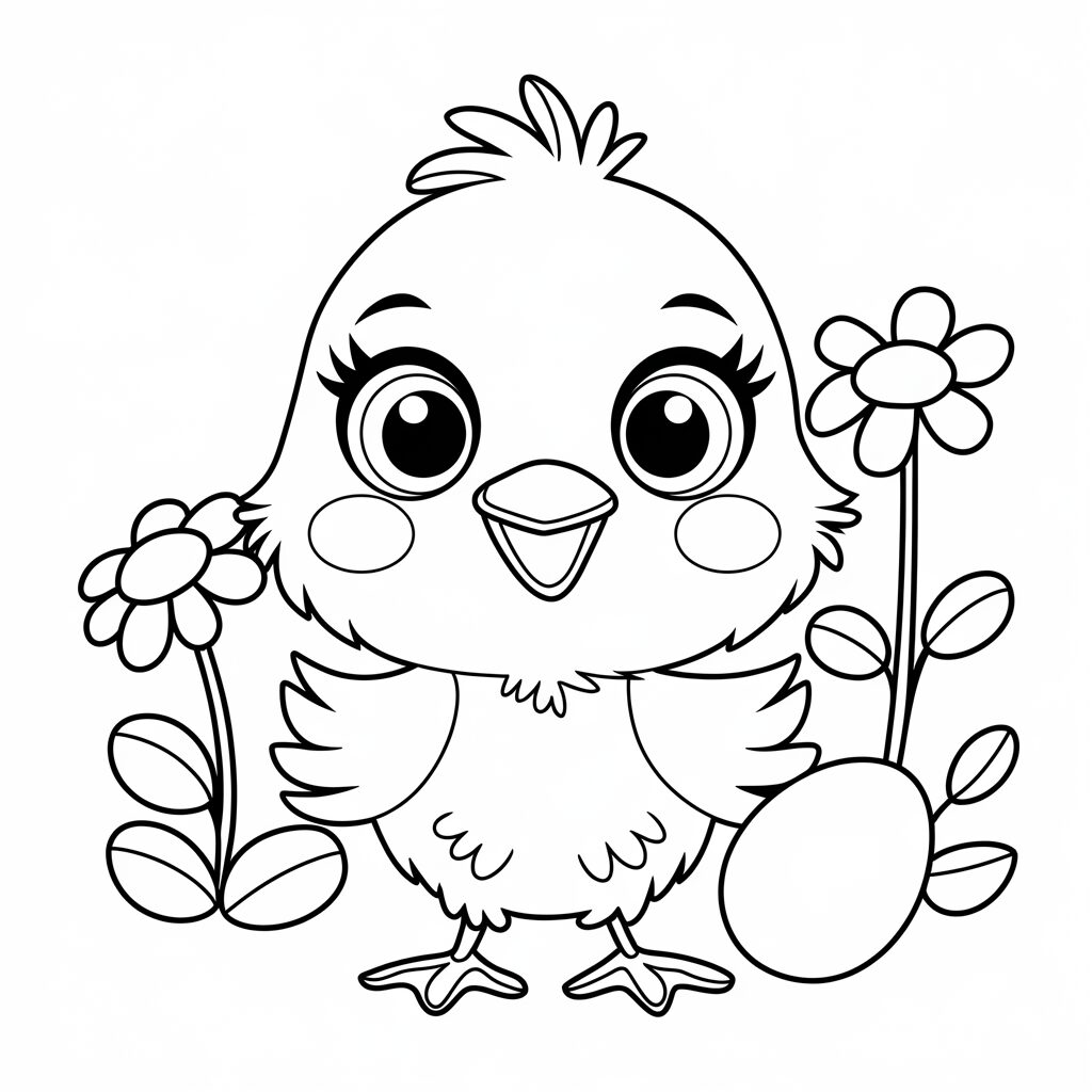 cute chick coloring pages