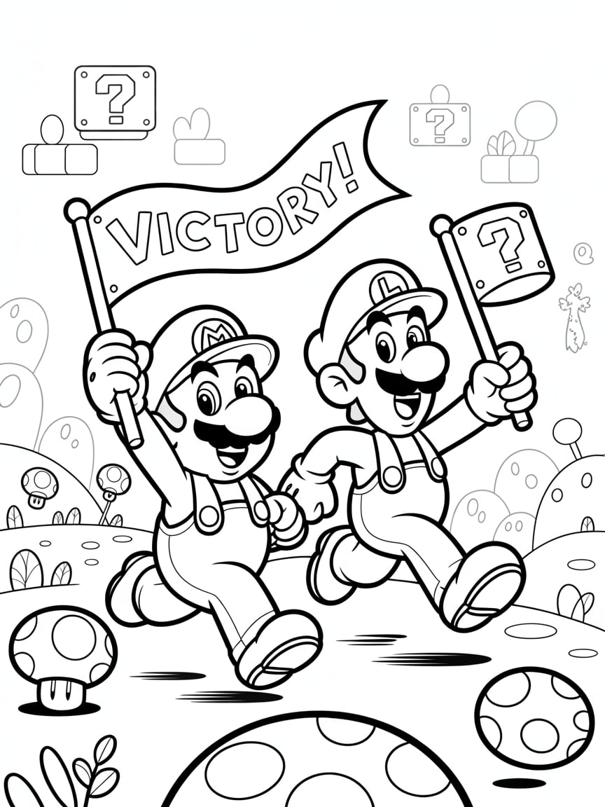 mario and luigi coloring book