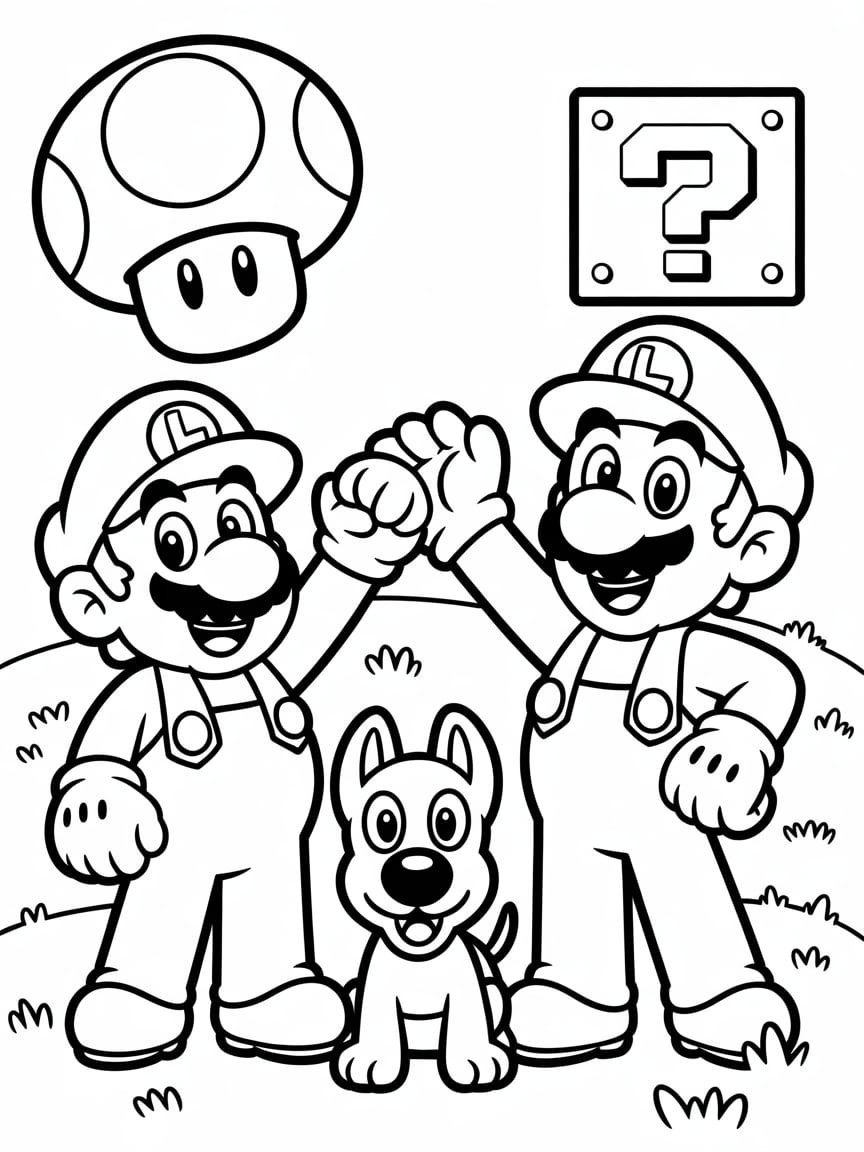 mario brothers color sheets