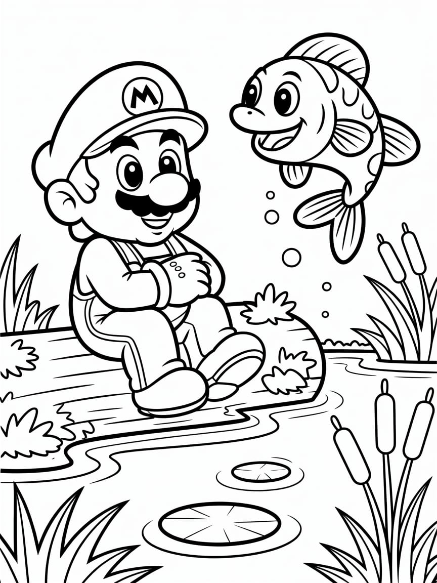 mario characters coloring sheets