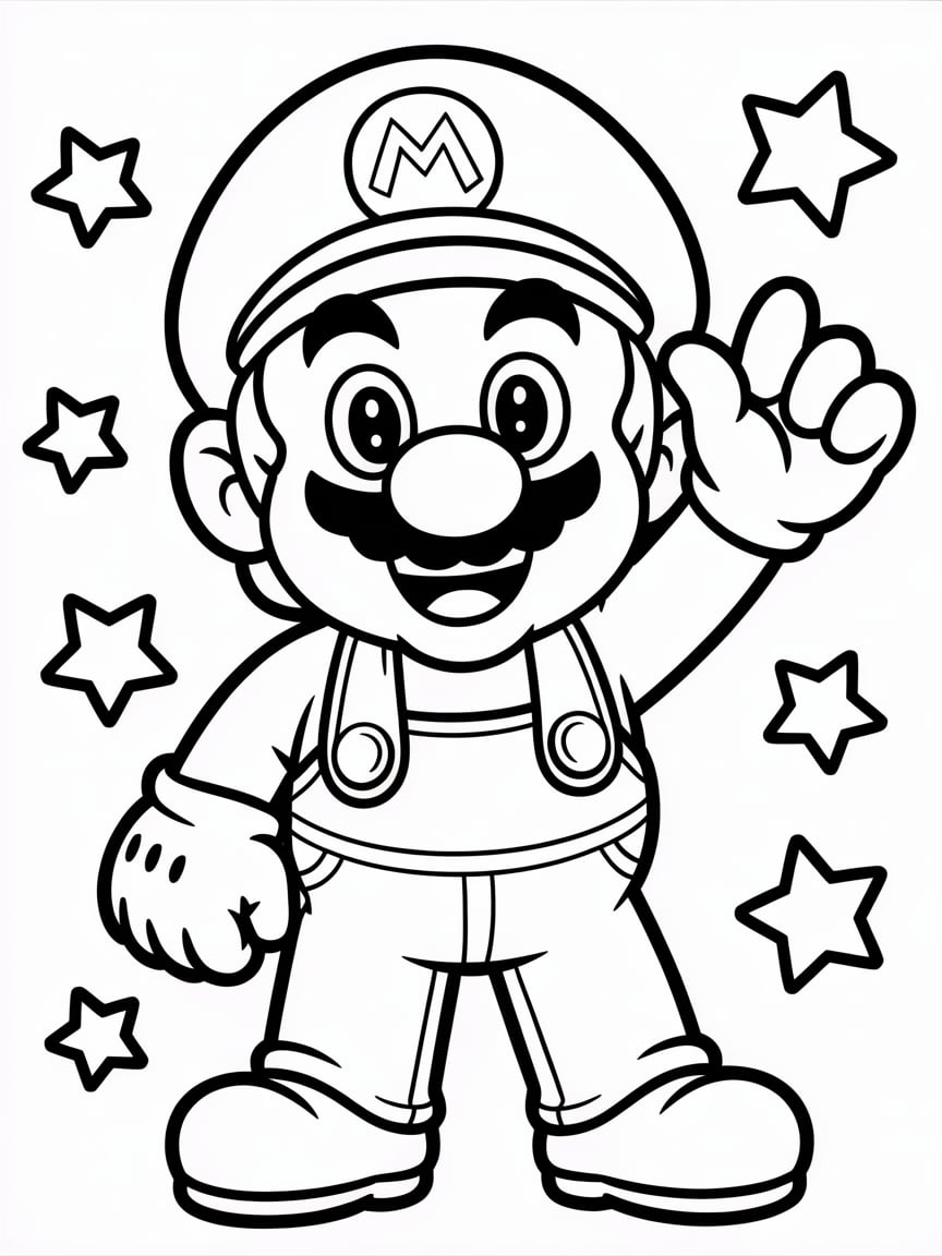 mario coloring sheet free