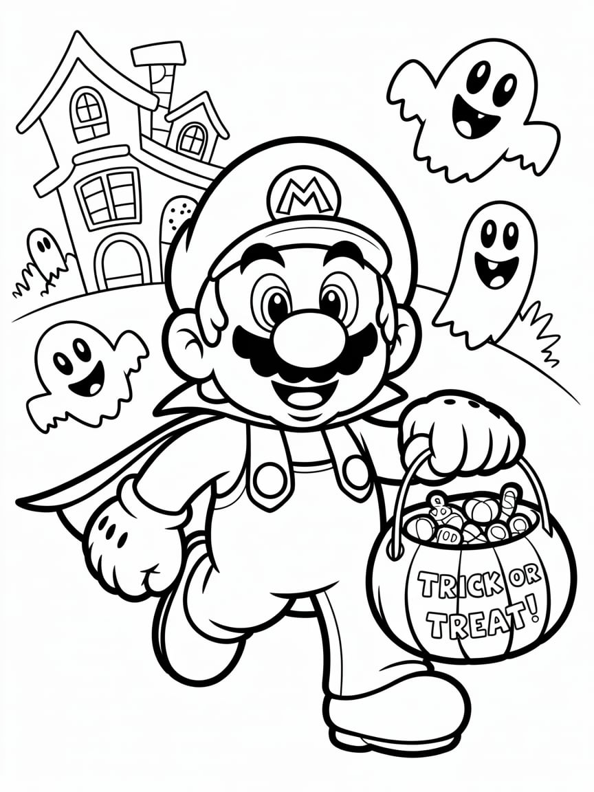 mario coloring sheet printable
