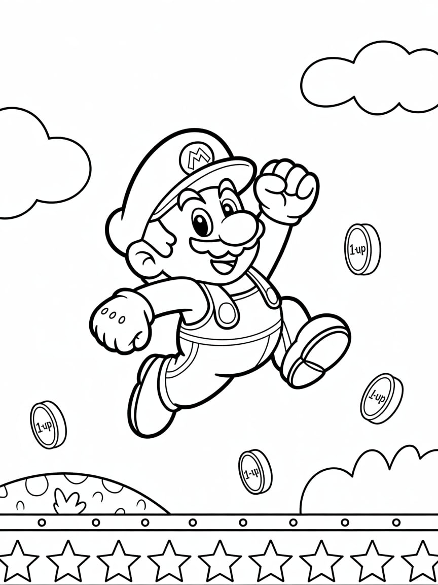 mario coloring sheets free printable