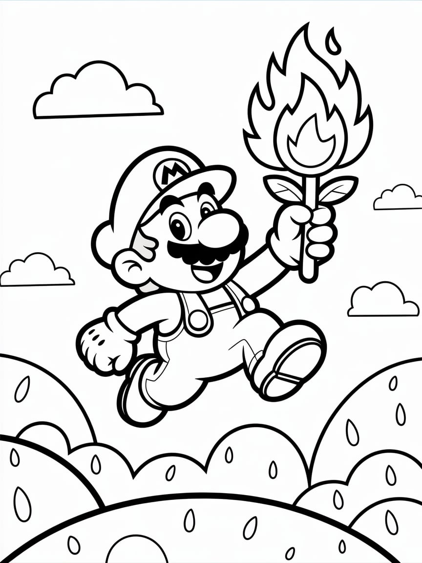 mario coloring sheets free