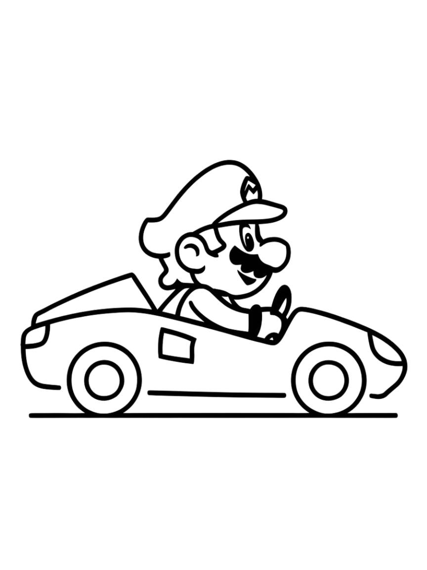 mario kart coloring sheet