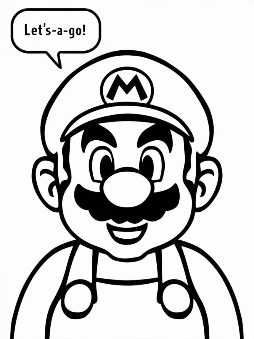 mario printable coloring sheets