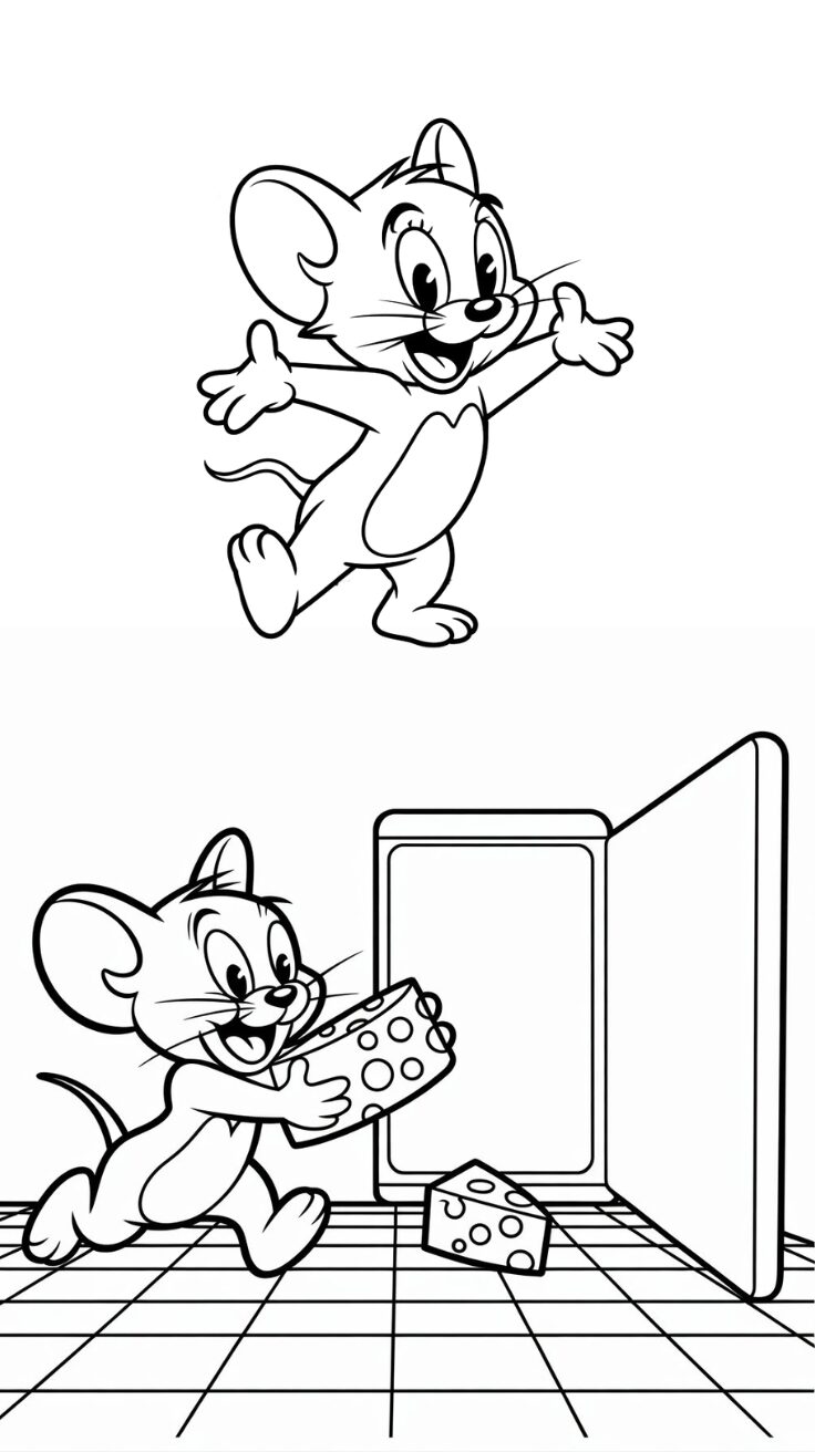 mouse coloring page free