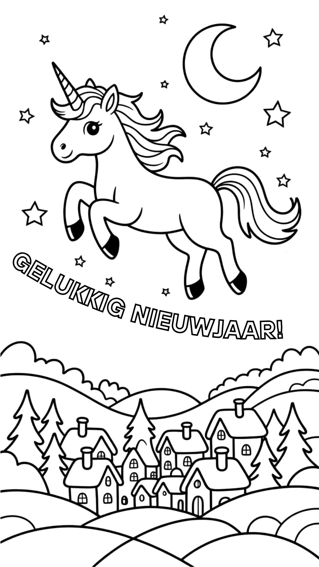happy new year coloring page