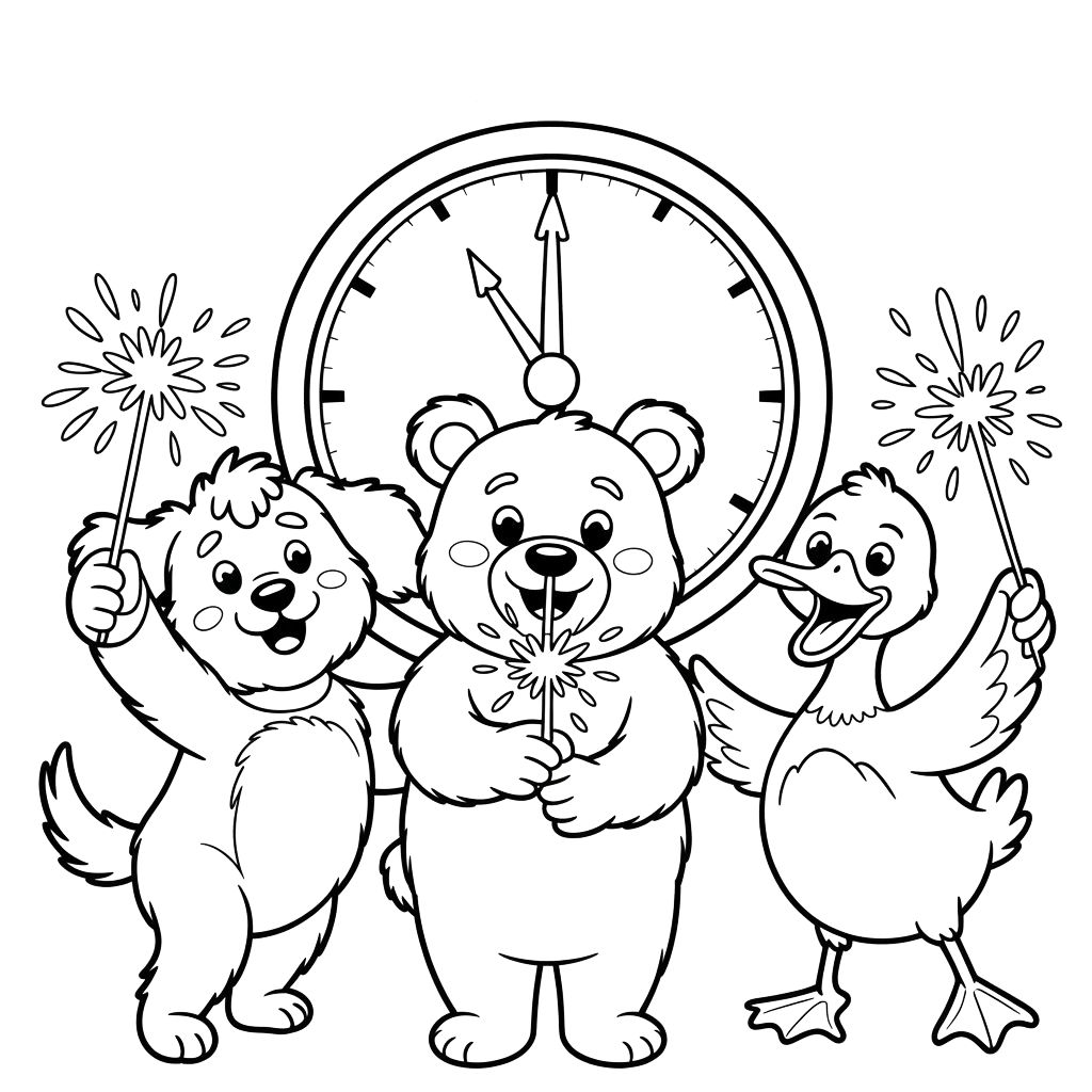 new years eve coloring pages