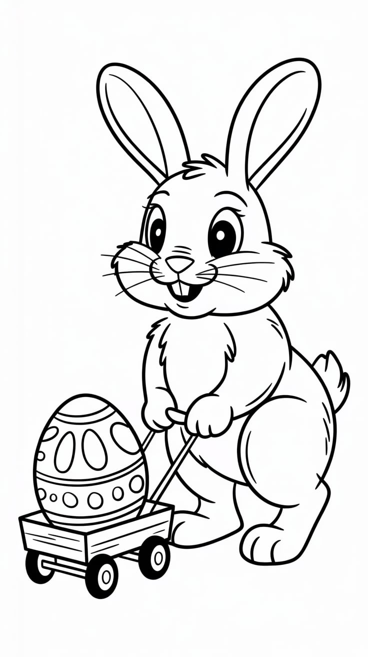 easter bunny color pages