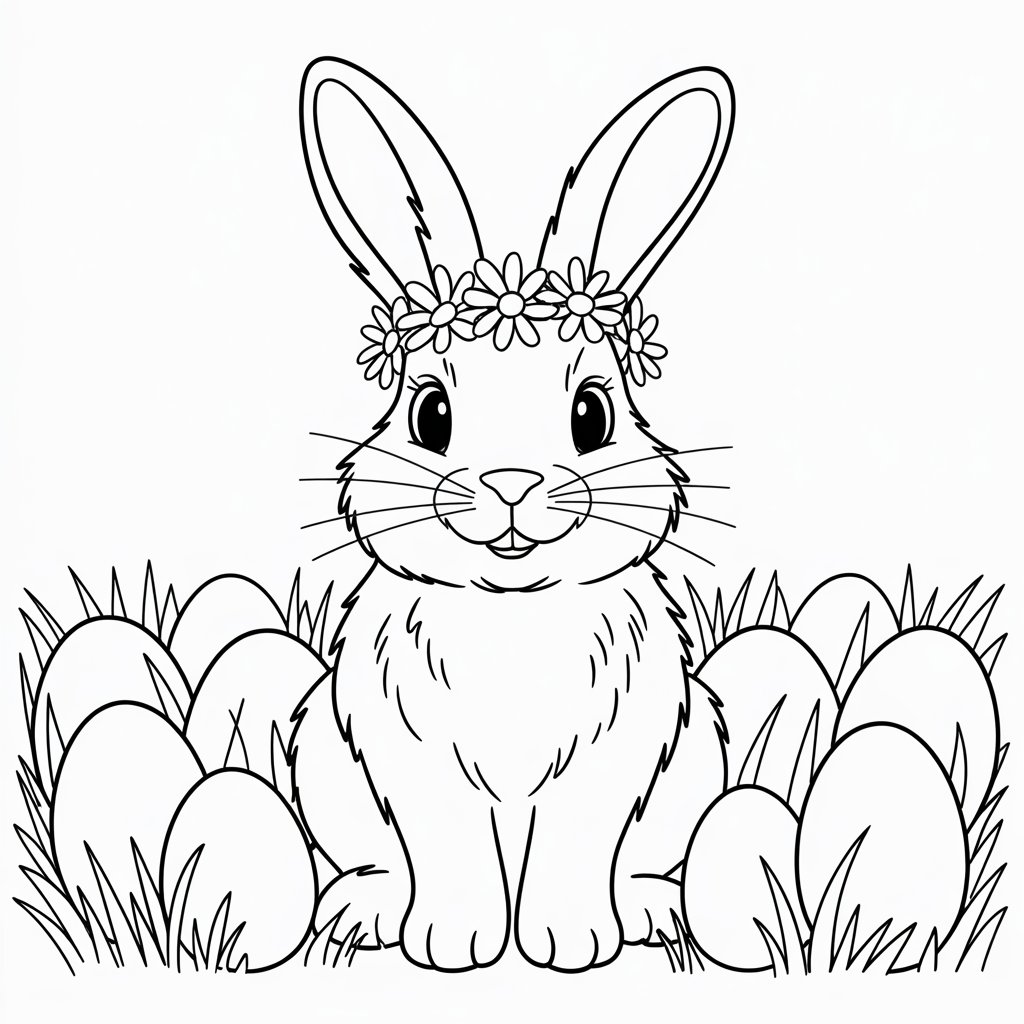 easter bunny color page