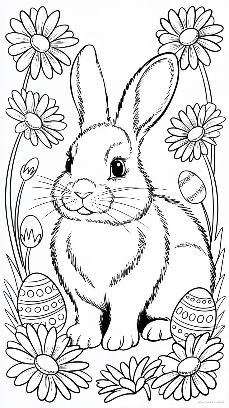 easter bunny color sheets