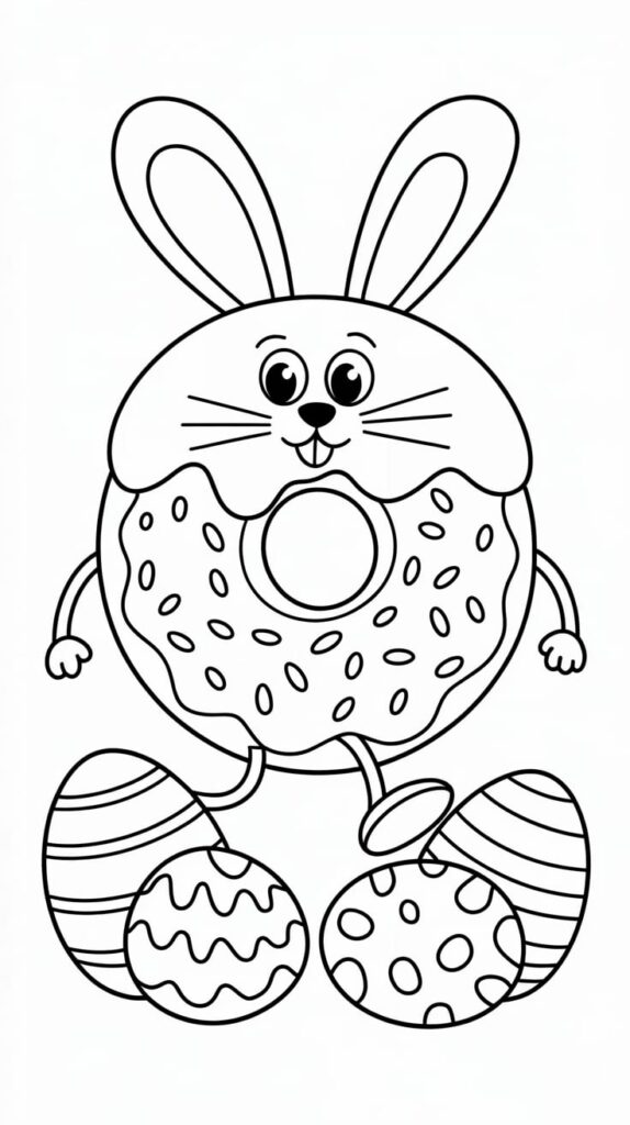 coloring page donuts