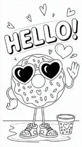 donut coloring page
