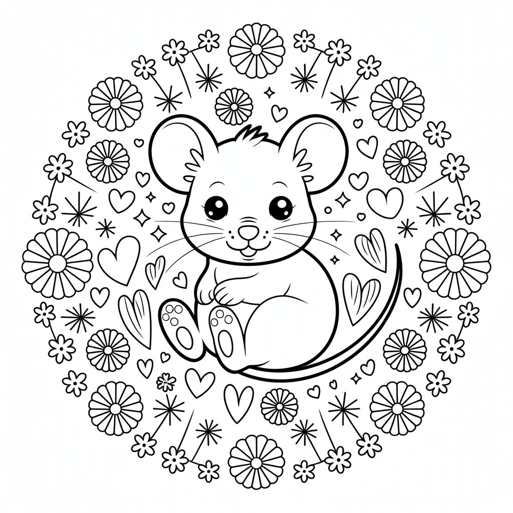 cute mouse coloring page