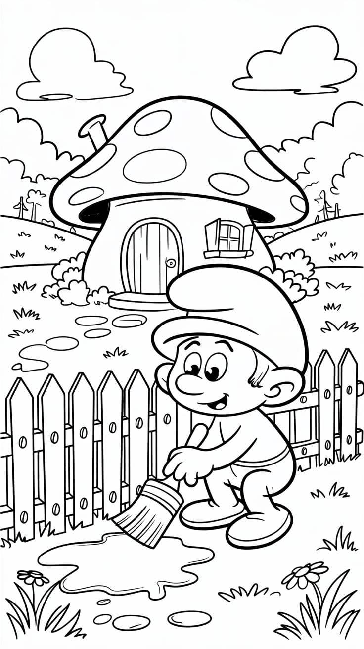 free printable smurf coloring pages