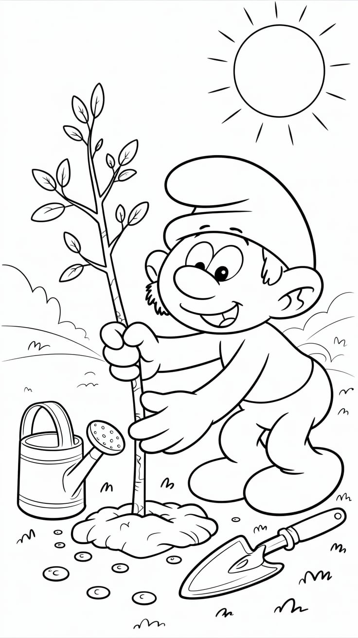 smurfs coloring pages printable