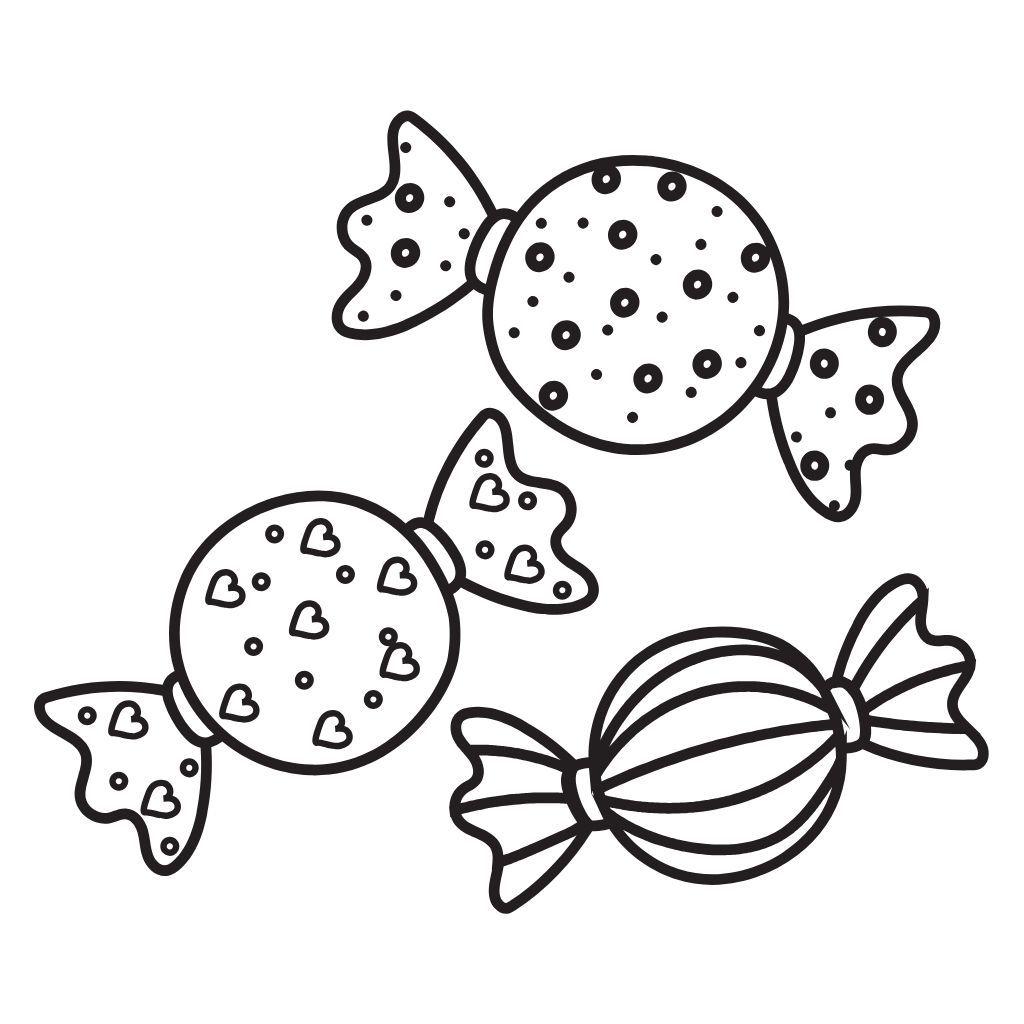 Easy candy coloring pages