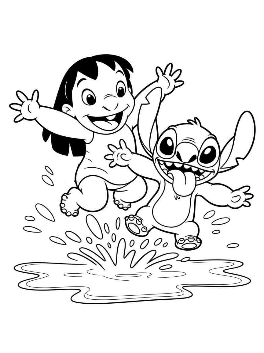 stitch and angel coloring sheet