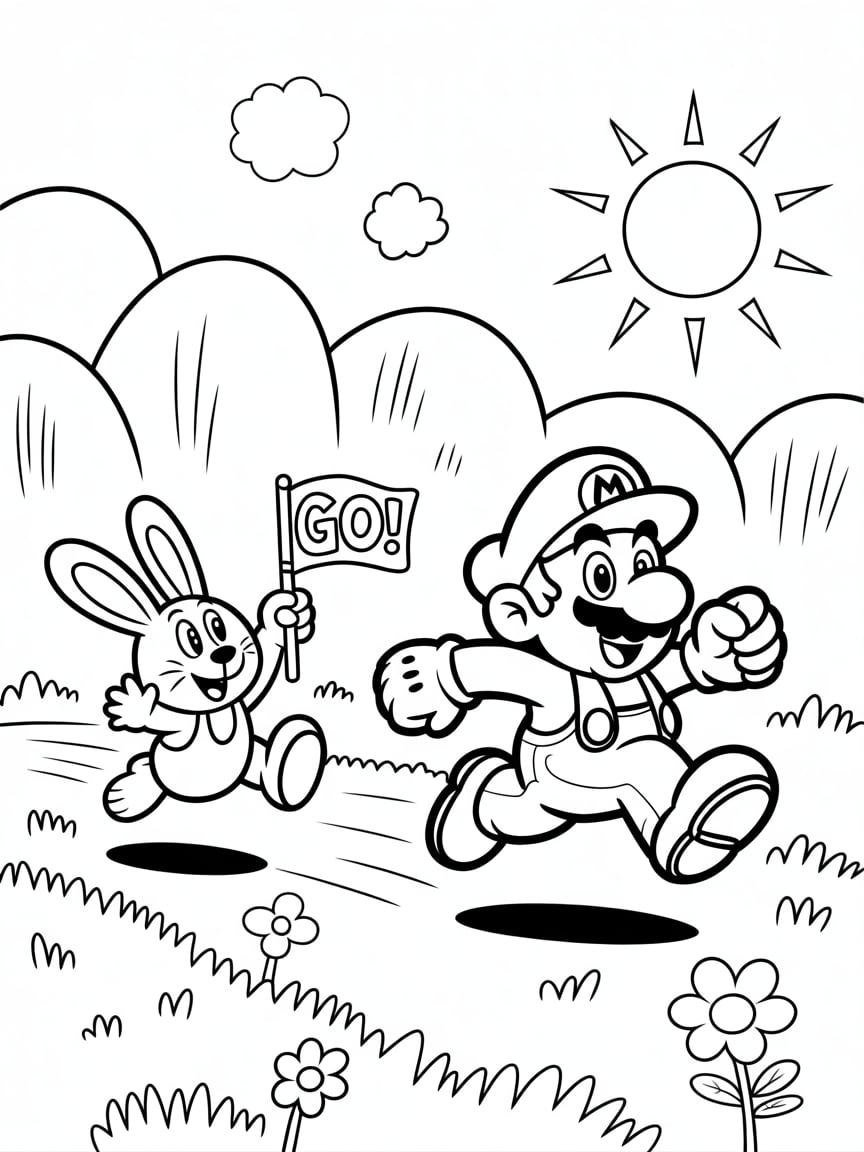 super mario color book