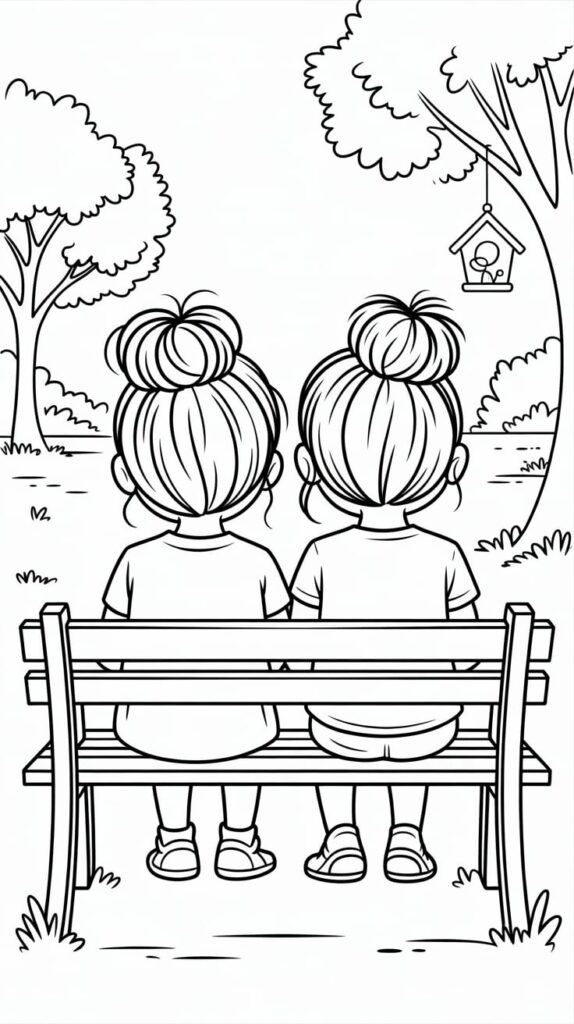 aesthetic two bff coloring pages