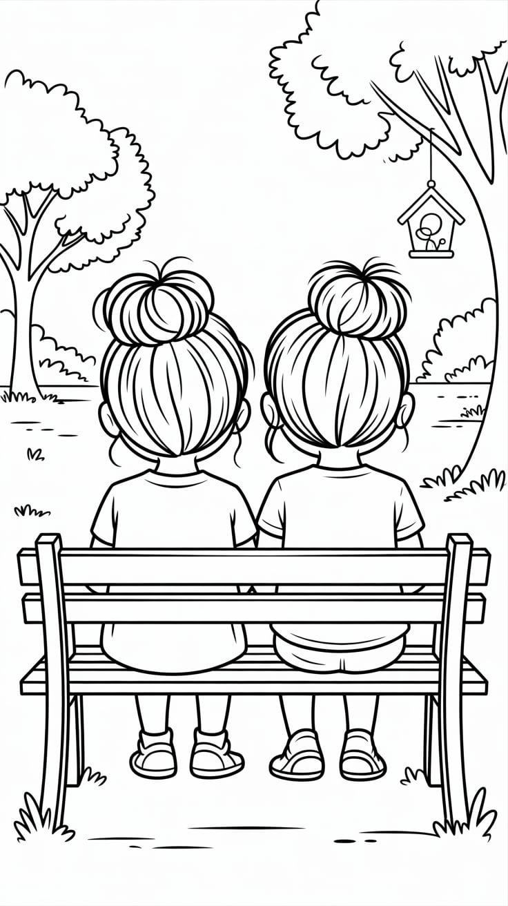 aesthetic two bff coloring pages