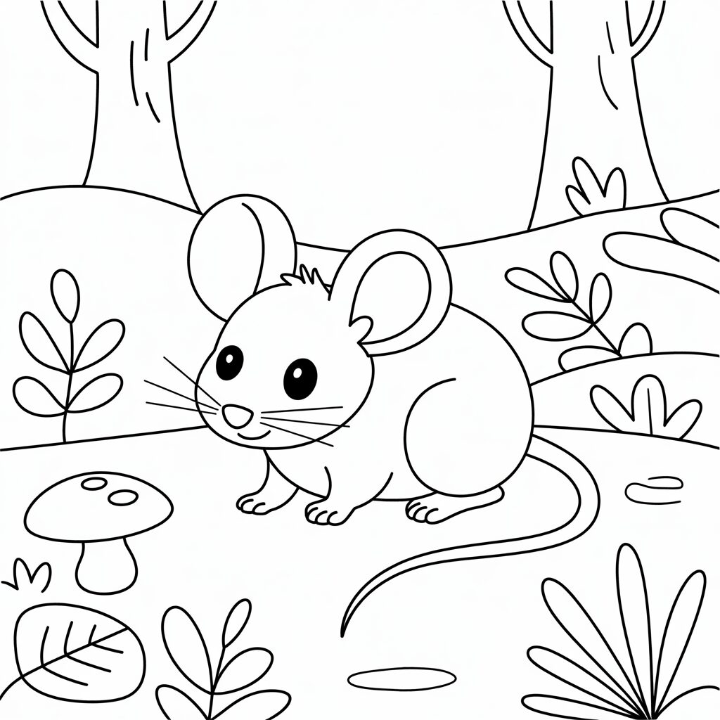coloring page mouse