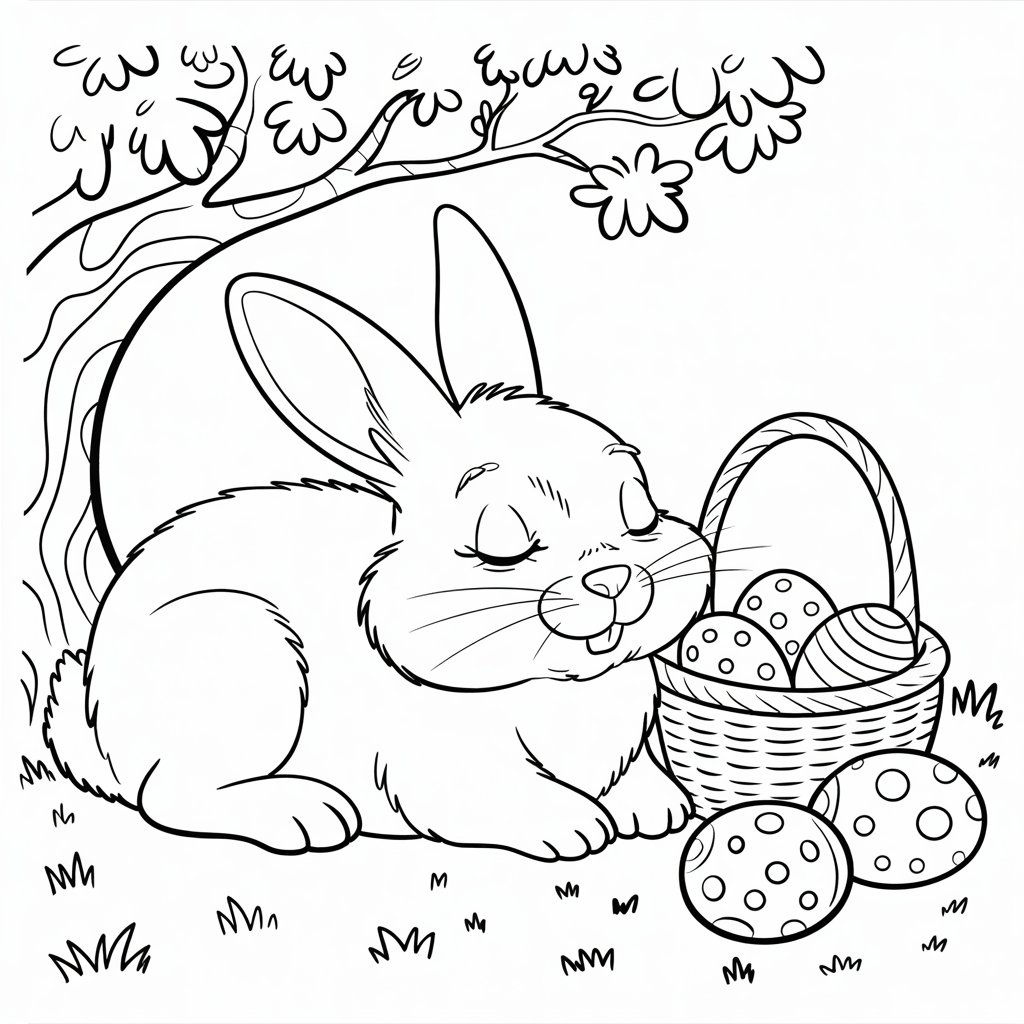 coloring easter bunny pages