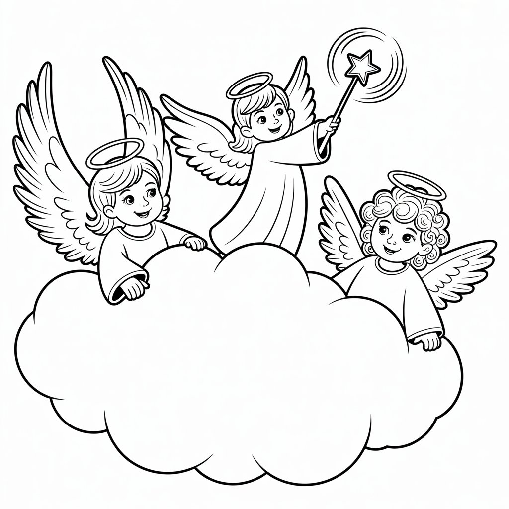 angel coloring book pages