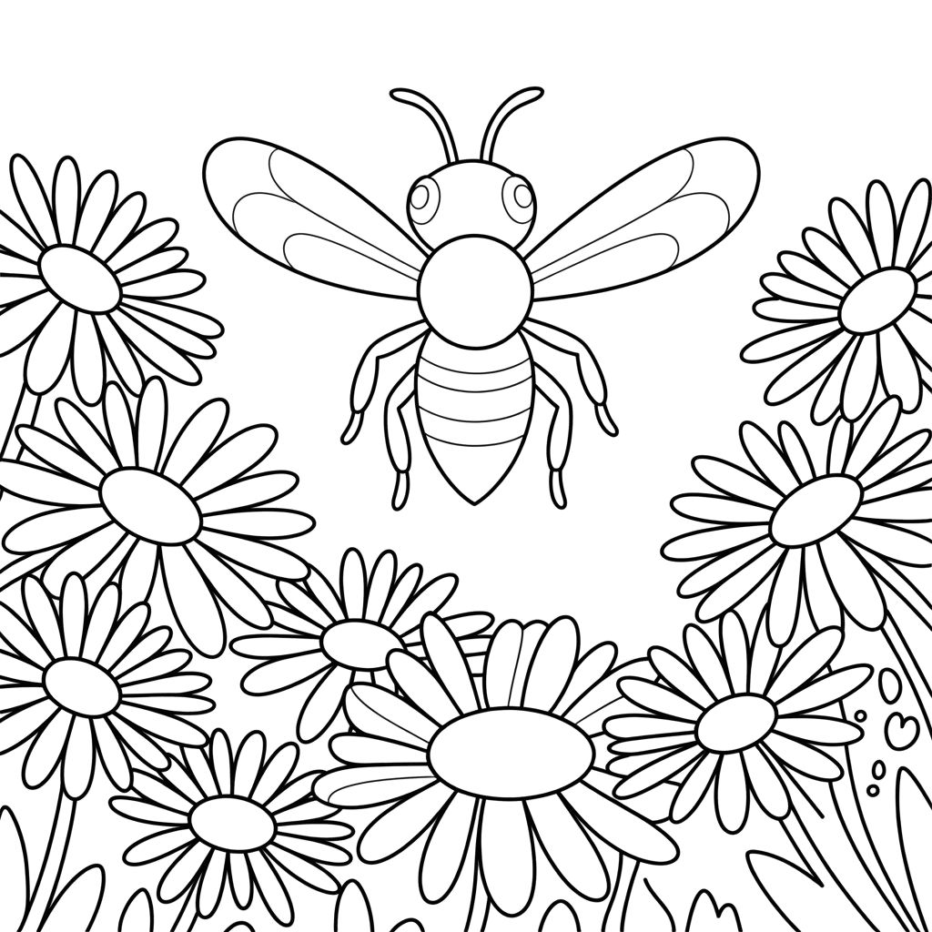 bee coloring sheets