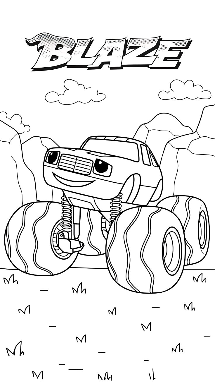 blaze and the monster machine coloring page