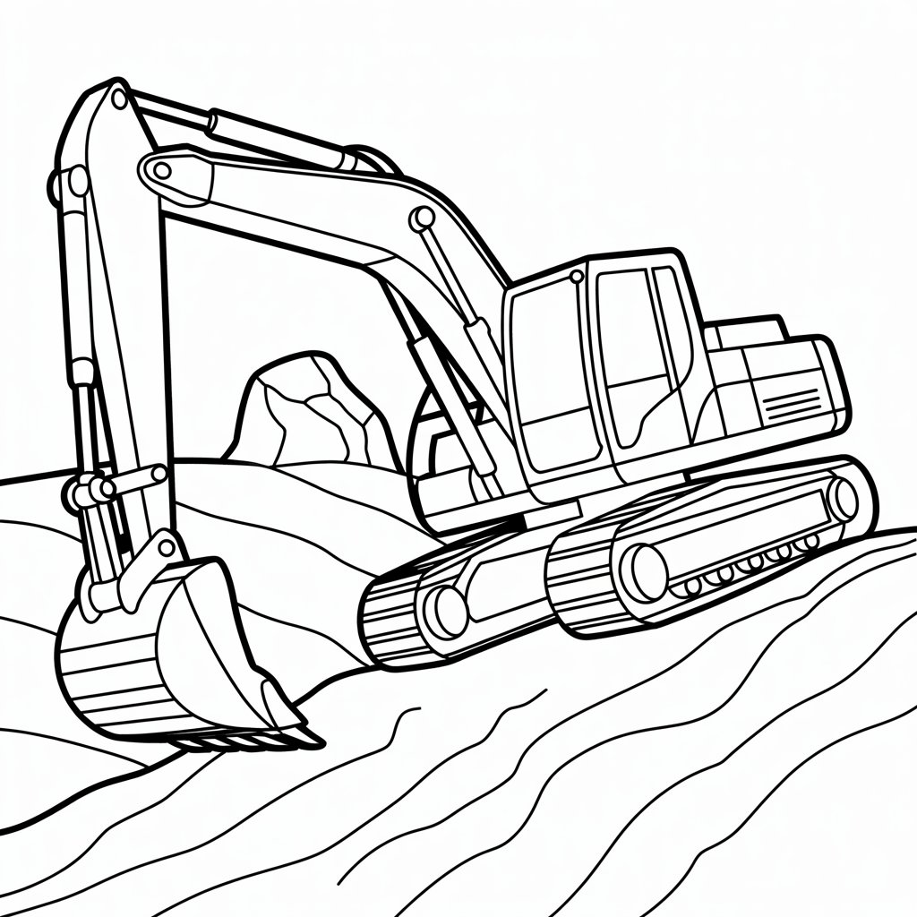coloring pages excavator