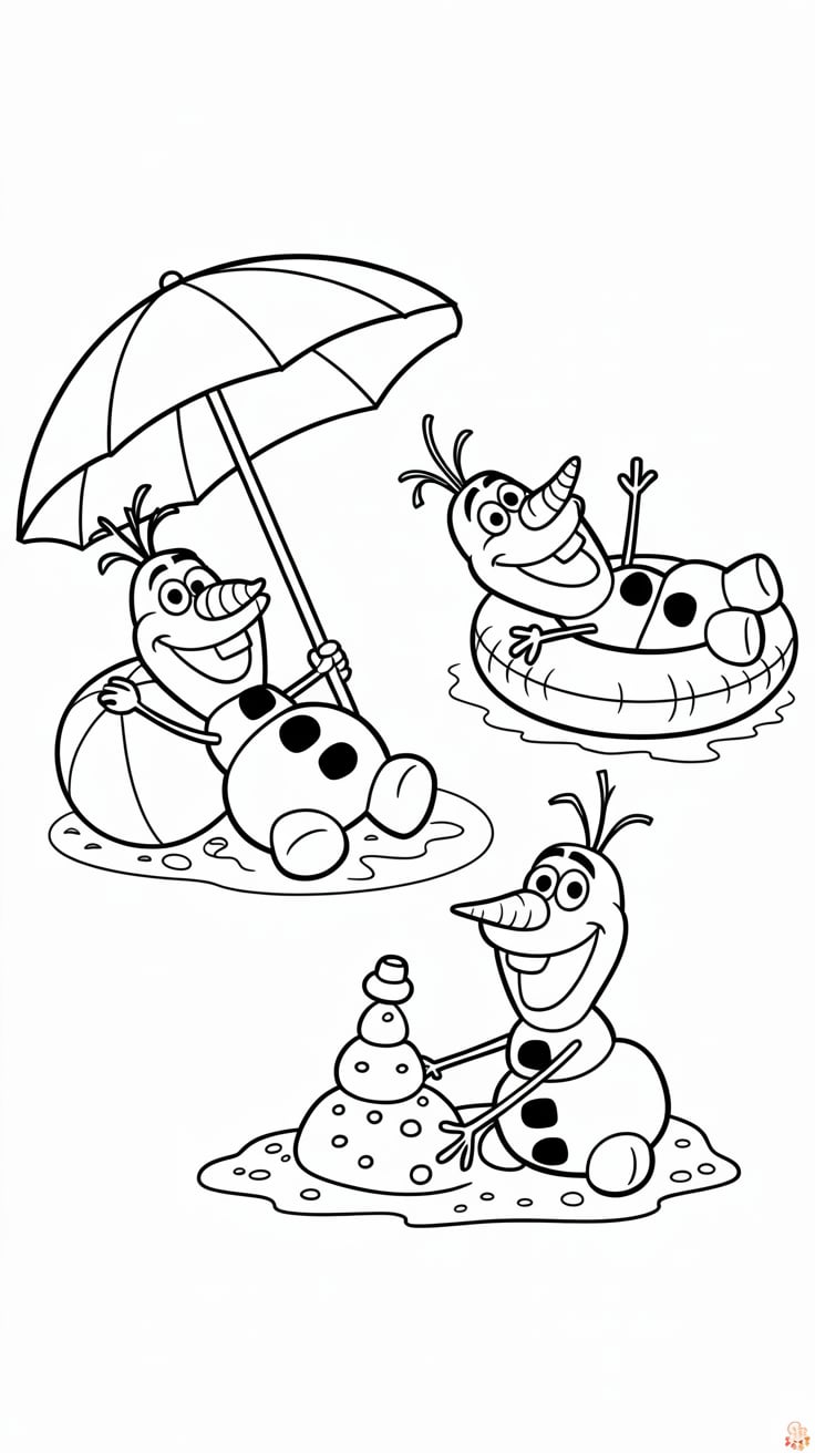 olaf and elsa coloring pages