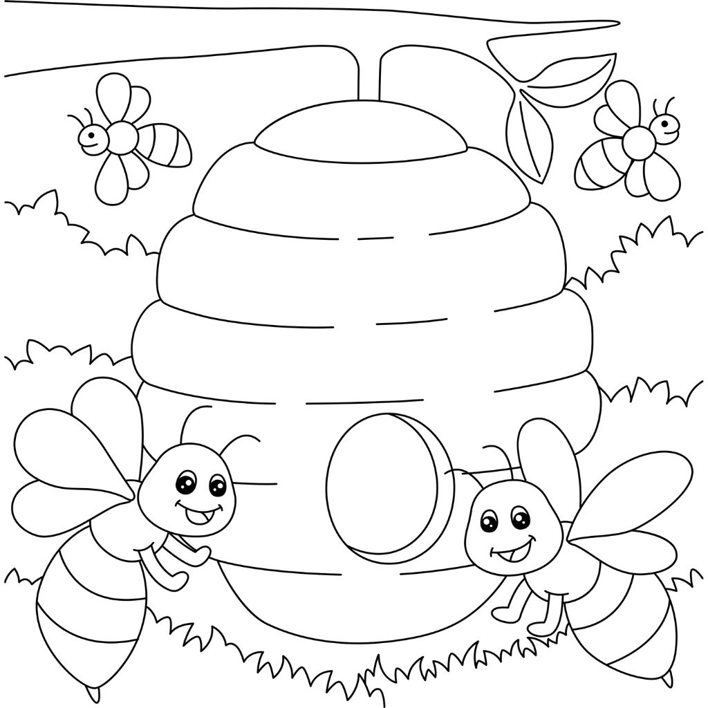 cute bee coloring pages