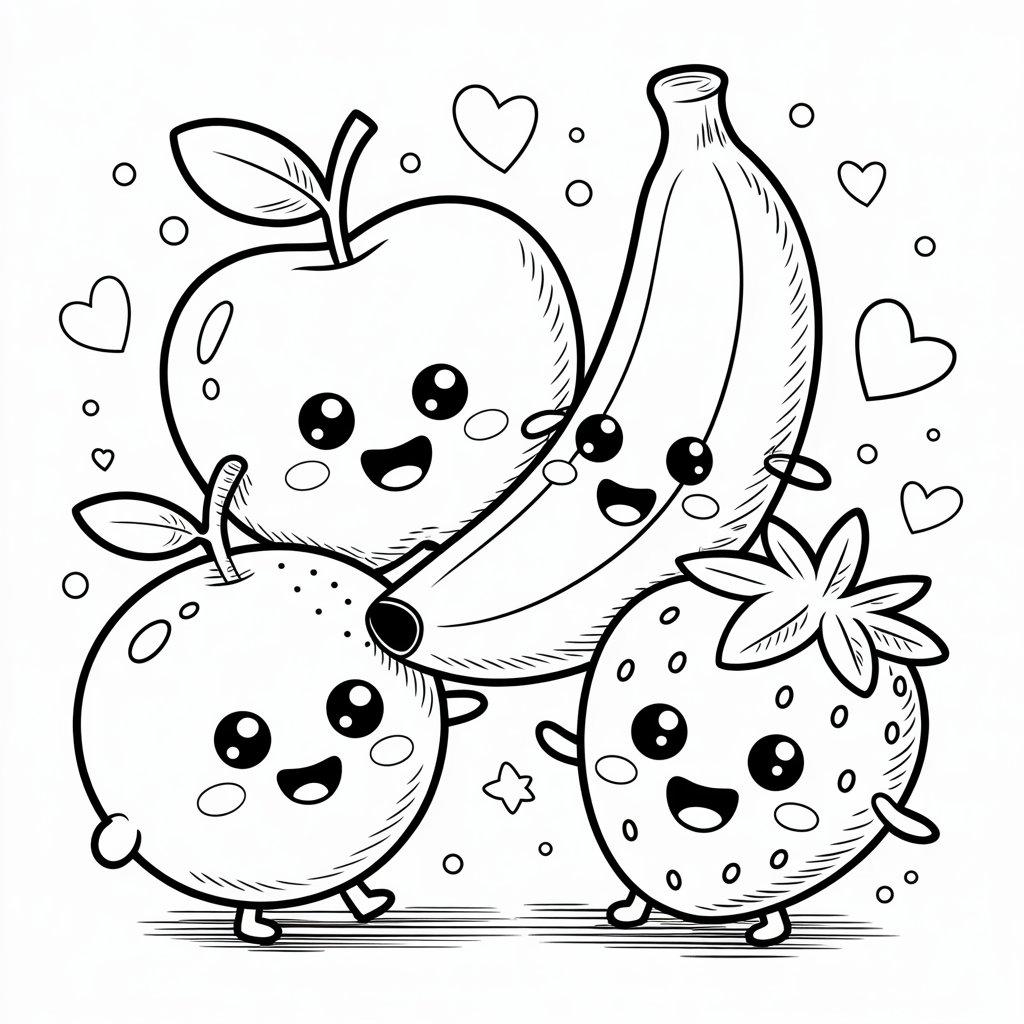 apple fruit coloring page