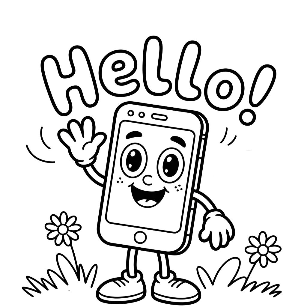 cell phone coloring pages