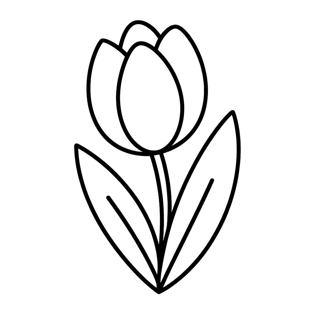 simple tulip coloring page
