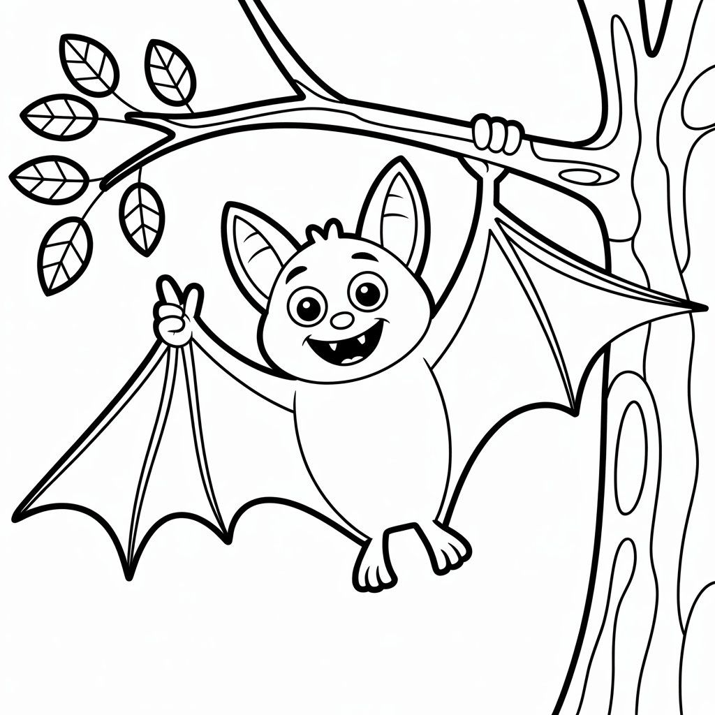 cute bat coloring pages