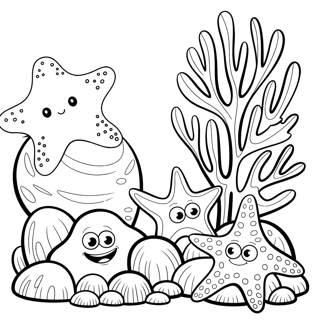 starfish printable coloring pages