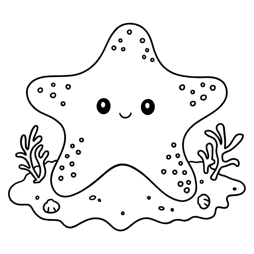 printable starfish coloring page
