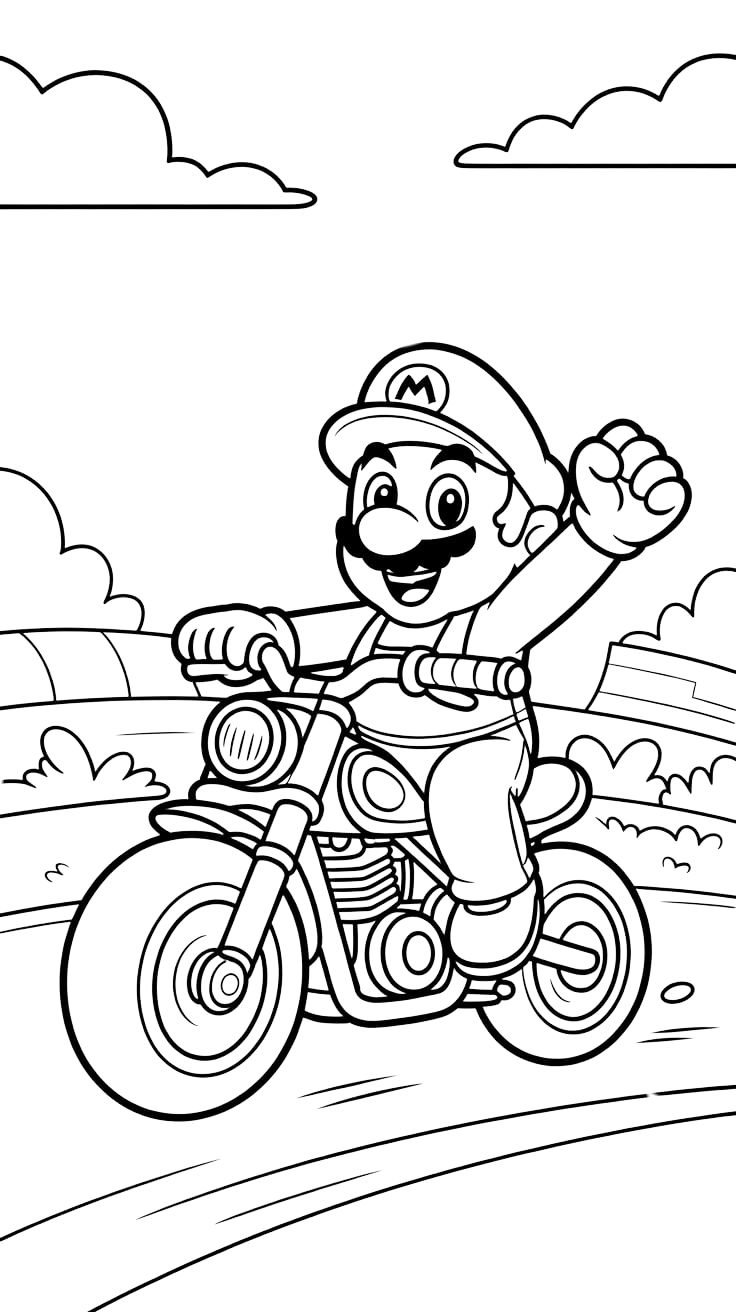 mario kart printable coloring pages