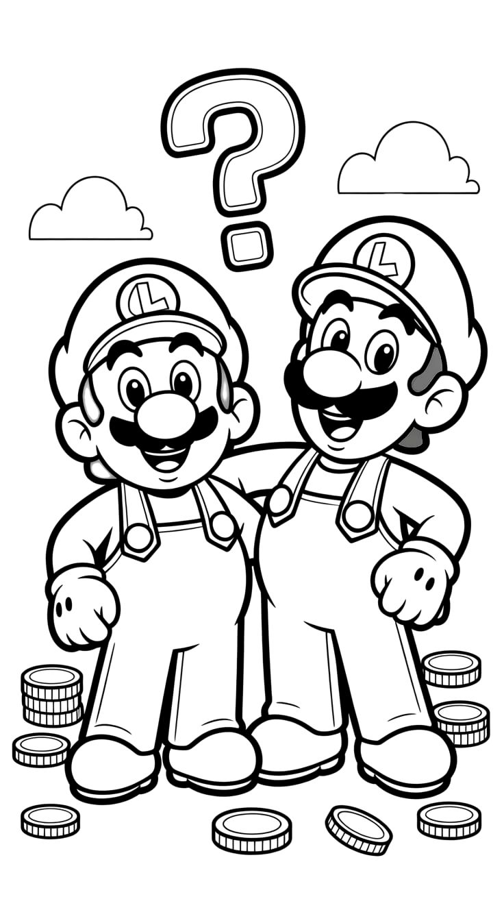free coloring pages of mario and luigi