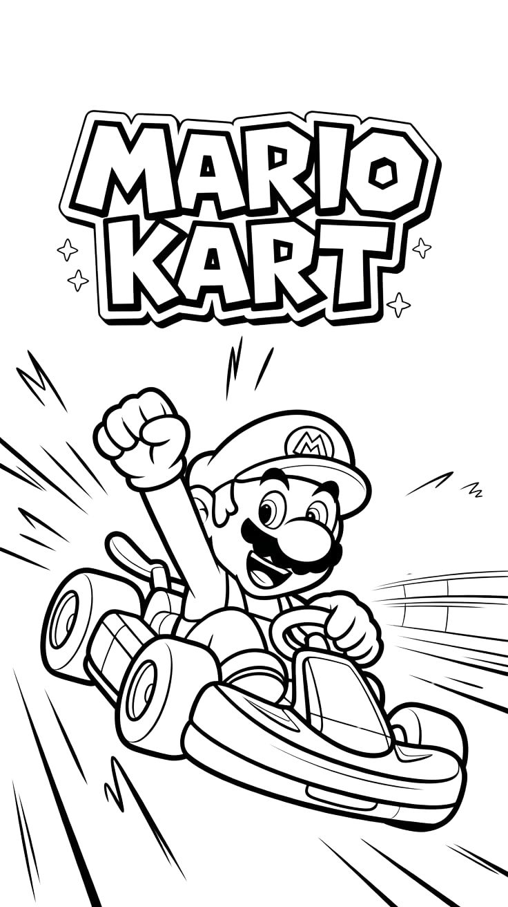 mario kart coloring pages