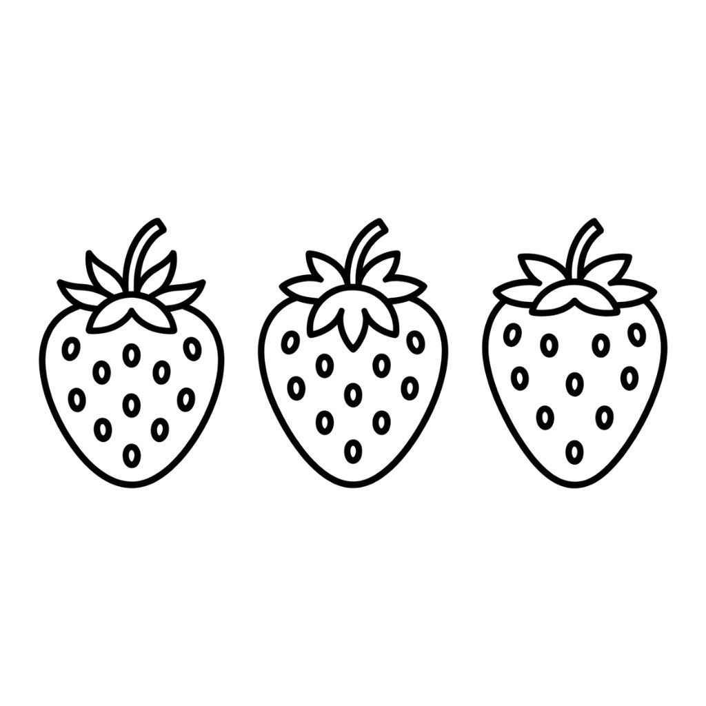 coloring page of a strawberry