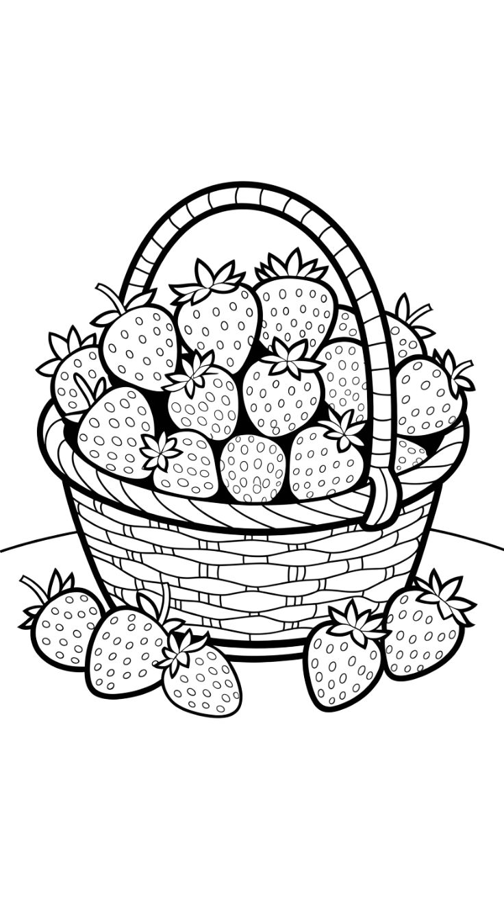 strawberry coloring sheet